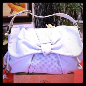 Marc Jacob's white purse w/chrome hardware